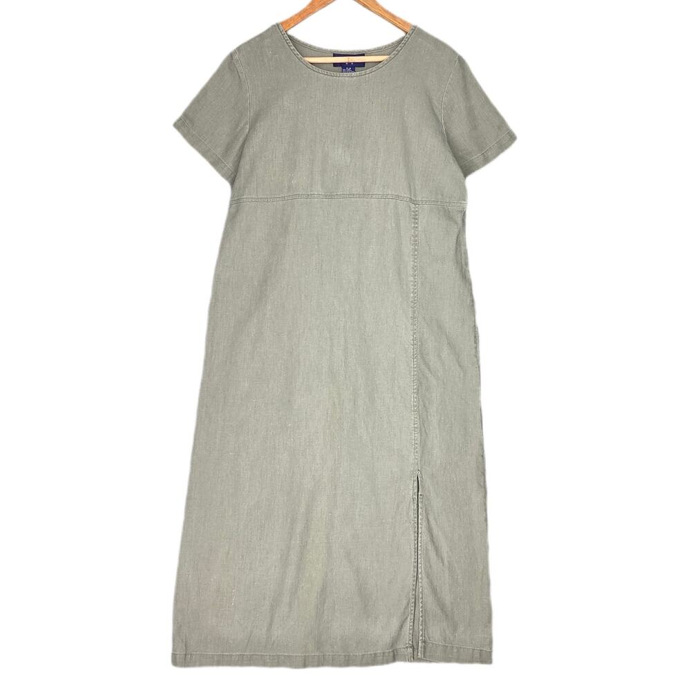 TY ORIGINAL WEAR LINEN‑BLEND DRESS – LIGHT OLIVE – WOMEN’S P‑M – RELAXED-FIT